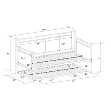 Load image into Gallery viewer, DHP Astoria Metal and Upholstered Daybed/Sofa Bed with Included Trundle, Twin Size Frame, Black
