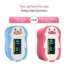 Load image into Gallery viewer, Wellue Children Pulse Oximeter Fingertrip with Warning Function, Blood Oxygen Saturation for Kids and Pulse Rate Monitor with Batteries, Lanyard (Blue)
