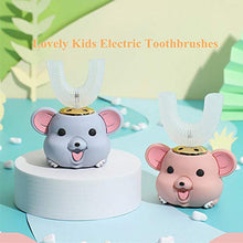 Load image into Gallery viewer, WDSJ U-Shaped Toothbrush Automatic Toothbrush 360° 360 Degree U-Shape Kids’ Electronic Toothbrush Teeth Whitening Automatic Children Lovely Electric Toothbrushes Smart Timer Ipx7-Penguin 6 To14
