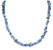 Load image into Gallery viewer, CHARGED 18" Blue Kyanite Crystal Necklace Tumble Polished + Selenite Heart Charging Crystal ALIGN CHAKRAS/CONQUER FEAR/INCREASE COMMUNICATION REIKI by ZENERGY GEMS
