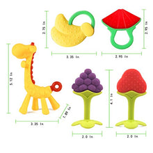 Load image into Gallery viewer, Baby Teething Toys for Newborn (5-Pack) Freezer Safe BPA Free Infant and Toddler Silicone Teethers Soothe Babies Gums, Perfect Baby Shower Gift

