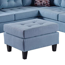 Load image into Gallery viewer, Harper &amp; Bright Designs Sectional Sofa with Ottoman, Modern Soft Convertible Sofa Couch, Living Room Furniture Sofa Sets (Blue)
