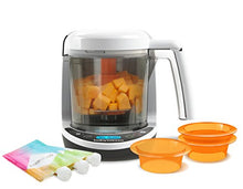 Load image into Gallery viewer, Baby Brezza Small Baby Food Maker Set – Cooker and Blender in One to Steam and Puree Baby Food for Pouches - Make Organic Food for Infants and Toddlers - Includes 3 Pouches and 3 Funnels
