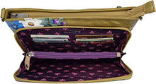Load image into Gallery viewer, Anuschka Women’s Genuine Leather Shoulder Organiser - Hand Painted Exterior - Dreamy Floral
