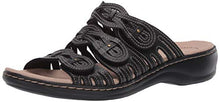 Load image into Gallery viewer, Clarks womens Leisa Faye Sandal, Black Leather, 9.5 US
