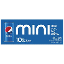 Load image into Gallery viewer, Pepsi Soda, 7.5 Ounce Mini Cans, 10 Pack
