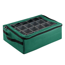Load image into Gallery viewer, Tiny Tim Totes Green Premium | 48 Christmas Ornament Organizer Storage Box Case
