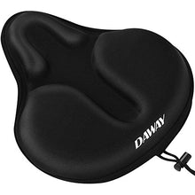Load image into Gallery viewer, DAWAY C9 Comfortable Exercise Bike Seat Cover - Extra Large Wide Foam &amp; Gel Padded Bicycle Saddle Cushion for Women Men, Fits Spin, Stationary, Cruiser Bikes, Indoor Cycling, Soft
