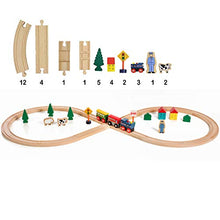 Load image into Gallery viewer, On Track USA Figure 8 Wooden Train Set, 35 Piece Deluxe Set- Comes in A Clear Container, Compatible with All Major Brands
