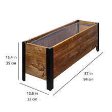 Load image into Gallery viewer, Amazon Basics Recycled Wood Rectangular Garden Planter, Brown, 37 x 13 x 15 Inch (LxWxH)
