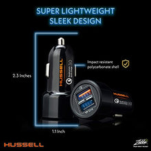 Load image into Gallery viewer, Hussell Car Charger Adapter - 3.0 Portable USB w/Fast Charge Technology &amp; Dual Ports - Compatible w/Apple iPhone, Android, Tablet or Other USB Device
