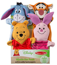 Load image into Gallery viewer, Melissa &amp; Doug Disney Winnie the Pooh Soft &amp; Cuddly Hand Puppets - Winnie The Pooh Toys, Soft Hand Puppets For Kids Ages 2+
