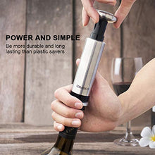 Load image into Gallery viewer, EZBASICS Wine Saver Vacuum Pump with 4 Wine Bottle Stoppers, Stainless Steel
