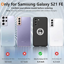 Load image into Gallery viewer, Temdan Samsung Galaxy S21 FE Case, [Military Grade Drop Protection] Slim Fit Shockproof Protective Cover with 360° Rotatable Magnetic Ring Holder Kickstand Compatible with Samsung S21 FE Case 5G,Black
