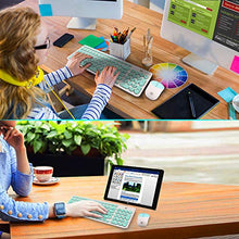 Load image into Gallery viewer, Wireless Keyboard and Mouse Combo, FD iK6630 2.4GHz Cordless Cute Round Key Set Smart Power-Saving Whisper-Quiet Slim Combo for Laptop, Computer,TV and Mac (Mint Green &amp; White)
