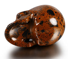 Load image into Gallery viewer, Skullis 2.0" Mahogany Obsidian Crystal Skull. Hand Carved Gemstone Fine Art Sculpture, Reiki Healing Stone Statue. (2.0)
