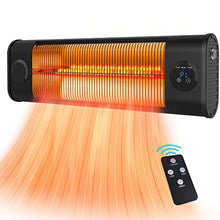 Load image into Gallery viewer, Electric Patio Heater, 1500W Garage Heater w/Remote Control 9H Timer, 3S Fast Heating Outdoor Heater for Patio, w/Tip-Over &amp; Overheating Protection, Waterproof Wall-Mounted/Freestanding Heater
