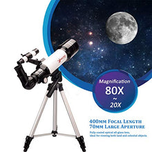 Load image into Gallery viewer, MOUTEC Telescope for Kids and Beginners with Backpack Smartphone Adapter, Portable 70mm Refractor Travel Telescope for Camping - Great Astronomy Gift for Kids to Explore Space Moon Star
