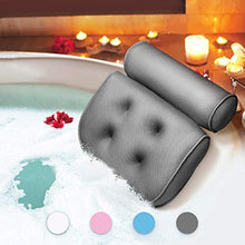 Load image into Gallery viewer, ESSORT Bathtub Pillow, Large Spa 3D Air Mesh Bath Pillow, Luxury Comfortable Soft Bath Cushion Headrest, for Head Neck Shoulder Support Backrest, Fits Any Size of Tubs, Jacuzzi (Gray)
