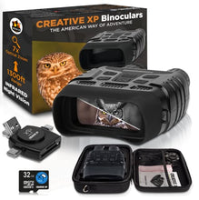 Load image into Gallery viewer, CREATIVE XP Night Vision Goggles - Standard - Digital Military Binoculars w/Infrared Lens, Tactical Gear for Hunting &amp; Security 32GB, Black

