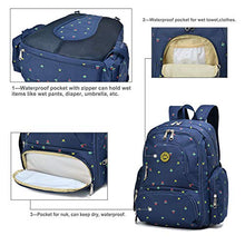 Load image into Gallery viewer, Qimiaobaby Multi-function Baby Diaper Bag Backpack with Changing Pad and Portable Insulated Pocket (Blue dots)
