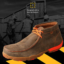Load image into Gallery viewer, Twisted X Men's Steel Toe Chukka Driving Moc - Handcrafted Leather Safety Toe Shoes with Slip Resistant Outsole - Comfortable, Durable, and Stylish Lace-Up Boots, Bomber/Neon Orange, 9.5 M
