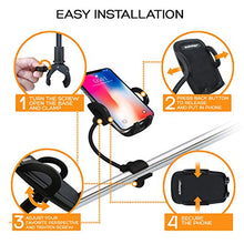 Load image into Gallery viewer, Stroller Phone Holder, Universal Gooseneck Flexible Long Arm Lazy Hands Free Phone Mount Clamp, Stroller Clamp Compatible with iPhone,Android, Galaxy, 360 Degree Rotation,Perfect for Moms on The Go
