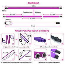 Load image into Gallery viewer, Viajero Pilates Bar Kit for Portable Home Gym Workout - 2 Latex Exercise Resistance Band - 3-Section Sticks - All-in-one Strength Weights Equipment for Body Fitness Squat Yoga with E-Book &amp; Video
