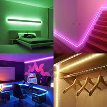 Load image into Gallery viewer, Led Strip Lights Waterproof 16.4ft 5m Flexible Color Changing RGB SMD 5050 150leds LED Strip Light Kit with 44 Keys IR Remote Controller and 12V Power Supply
