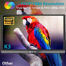 Load image into Gallery viewer, 15.6'' Portable Monitor Bundle [Black &amp; Gray] - KYY 1080P FHD USB-C Laptop Monitor HDMI Computer Display HDR IPS Gaming Monitor w/Smart Cover &amp; Dual Speakers, for Laptop PC MAC Phone PS4 Xbox Switch
