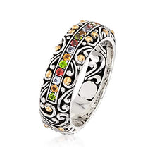 Load image into Gallery viewer, Ross-Simons 0.34 ct. t.w. Multi-Gemstone Balinese Ring in Sterling Silver With 18kt Yellow Gold. Size 10
