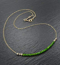 Load image into Gallery viewer, Chrome Diopside &amp; 14k Gold Filled Necklace - Gold Filled Gemstone Necklaces for Women - Made in Alaska
