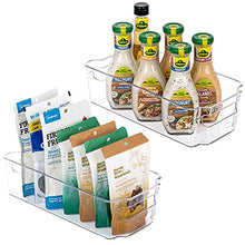 Load image into Gallery viewer, HOOJO Refrigerator Organizer Bins - 2pcs Clear Plastic Bins For Fridge, Freezer, Kitchen Cabinet, Pantry Organization and Storage, BPA Free Fridge Organizer, 12.5" Long-Medium
