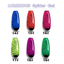 Load image into Gallery viewer, Luminous Spider Nail Gel Set, 6PCS 48ML Glow in The Dark Nail Polish Luminous Gel Set, DIY Polish UV Nail Art Kit for Halloween Christmas

