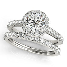 Load image into Gallery viewer, 0.75 Ct. Diamond Engagement Bridal Ring Set 14K Solid White Gold

