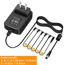 Load image into Gallery viewer, NEUMA Guitar Effects Pedal Power Supply Adapter 9V DC 1A (1000mA) with Cable 5 Way Daisy Chain Cord
