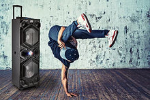 Load image into Gallery viewer, QFX E-1500 Professional Large Bluetooth Speakers | Portable PA Speaker System | Dual 15” Woofers, 1.5” Tweeter, and Party Lights
