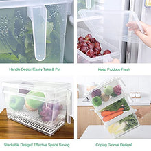 Load image into Gallery viewer, Produce Saver Refrigerator Organizer Bins - 4.5L x 3 SILIVO FreshWorks Stackable Fridge Storage Containers with Removable Drain Tray for Produce, Fruits, Vegetables, Meat and Fish

