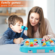 Load image into Gallery viewer, Interactive Pound a Mole Game,Toddler Toys,Fun Gift for Age 3,4,5,6,7,8Years Old Kids, Boys, Girls,Pounding Bench Coin Game,Kids and Toddlers Fun Gifts with Music,Lights,2 Hammers Included
