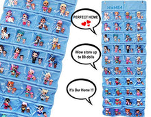 Load image into Gallery viewer, HOME4 LOL Toys Hanging Over The Door Storage Organizer Carrying Travel, 40 Clear View Pockets, Roll Up, for Small Dolls, Cars, Jewelry, Hair Accessories, Arts &amp; Crafts, Bead, Sewing and More (Blue)
