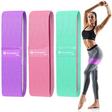 Load image into Gallery viewer, FITFORT Resistance Bands for Legs and Butt Exercise Bands - Non Slip Elastic Booty Bands, 3 Levels Workout Bands Women Sports Fitness Band for Squat Glute Hip Training
