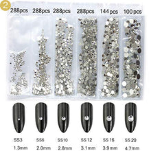 Load image into Gallery viewer, 4574pcs Nail Art Rhinestones Clear Nail Crystal Flat Back Circular Glass Studs Stones for 3D Nails Art Decorations Manicure Tools（1.3mm - 4.8mm) (Crystal Clear)
