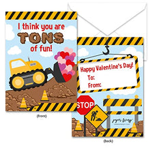 Load image into Gallery viewer, Paper Frenzy Construction Themed Valentine Cards WITH ENVELOPES - 25 Pack
