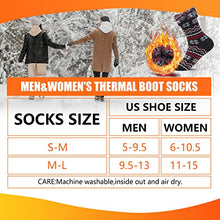 Load image into Gallery viewer, Women's Warm Thermal Socks, WXXM Thermal Winter Snow Ski Heavy Weight Heated Feet Warmers Socks for Women Outdoor Hiking Cold Weather 1 Pair Grey

