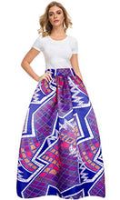 Load image into Gallery viewer, Afibi Women African Printed Casual Maxi Skirt Flared Skirt A Line Long Skirts with Pockets (X-Large, Pattern 5)
