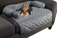 Load image into Gallery viewer, Furniture Protector Pet Cover for Dogs and Cats with Shredded Memory Foam filled 3-Sided Bolster Soft Plush Fabric by PETMAKER Â– 30Â” x 30.5Â” Gray
