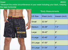Load image into Gallery viewer, Neleus Men's Running Shorts 7 inch Camo Workout Athletic Shorts with Pockets,6002,2 Pack,Dary Grey/Dark Green,S
