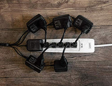 Load image into Gallery viewer, 6-Inch Power Extension Cable, 5-Pack, Outlet Saver, 18 AWG
