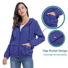 Load image into Gallery viewer, JTANIB Womens Raincoat Windbreaker Waterproof Lightweight Packable Hooded Rain Jacket S-XXL
