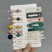 Load image into Gallery viewer, Mehayi 20 PCS Macaron Pearl Acrylic Resin Metal Fashion Hair Clips Set, Handmade Cute Hair Barrettes Bobby Pins, Gold Metal Hairpin Hair Accessories Headwear Styling Tools, Gifts for Women Girls Decorative Party Wedding
